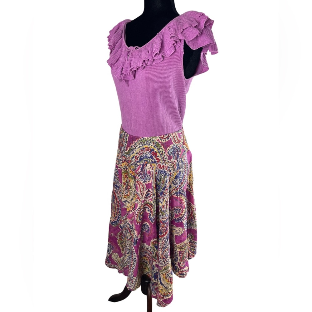 Lauren Ralph Lauren A-Line asymmetrical hem paisley print skirt - Picture 5 of 14